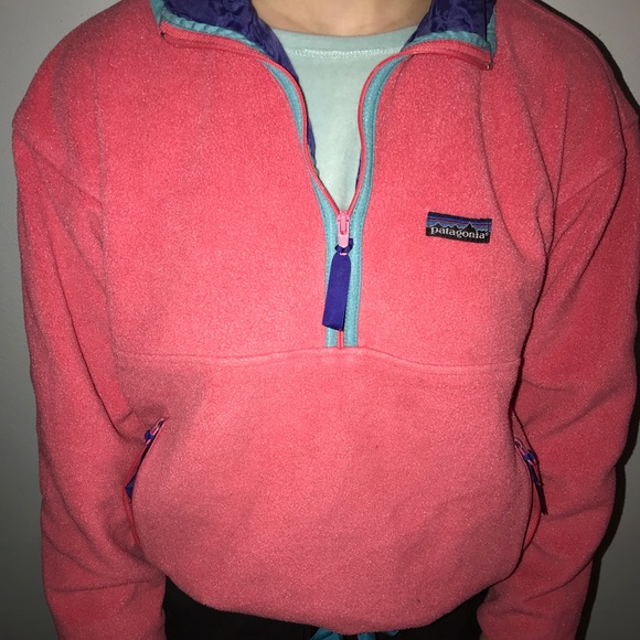 SOLD✨PATAGONIA Pink Reversible Glissade Sherpa Fleece Quarterzip Pullover Jacket - Picture 3 of 8